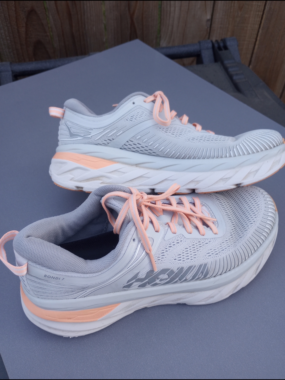 Hoka One Bondi 7 Women's Running Shoes Harbor Mist/Sharkskin. Size 9